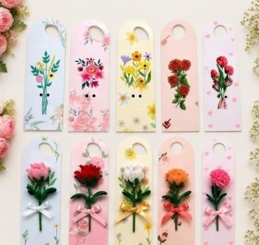 Flower Bouquet Card Holder Set (5 Pcs) – Decorative Gift Card Holders with Mini Artificial Flowers for DIY Crafts, Gifting & Special Occasions-image-12