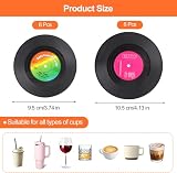 12 sztuk podkładek winylowych w stylu płyt winylowych 9,5-10,5 CM, antypoślizgowe podkładki pod szklanki, zabawne retro dekoracje w stylu płyt winylowych, podkładki pod szklanki i napoje w stylu płyty