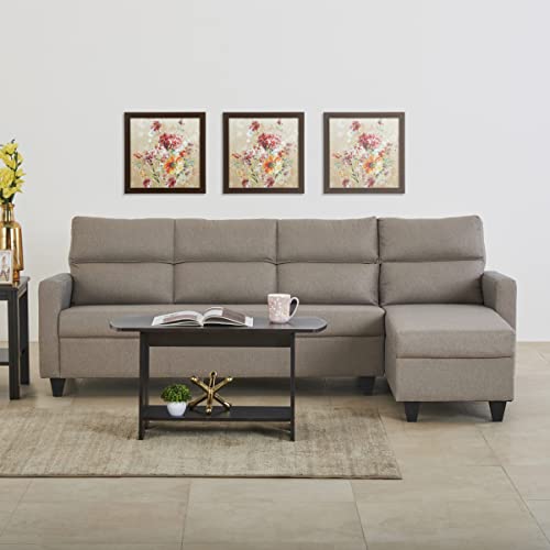 Image of Home Centre Helios Clary Fabric 3-Seater Right Corner Sofa with Chaise - Beige