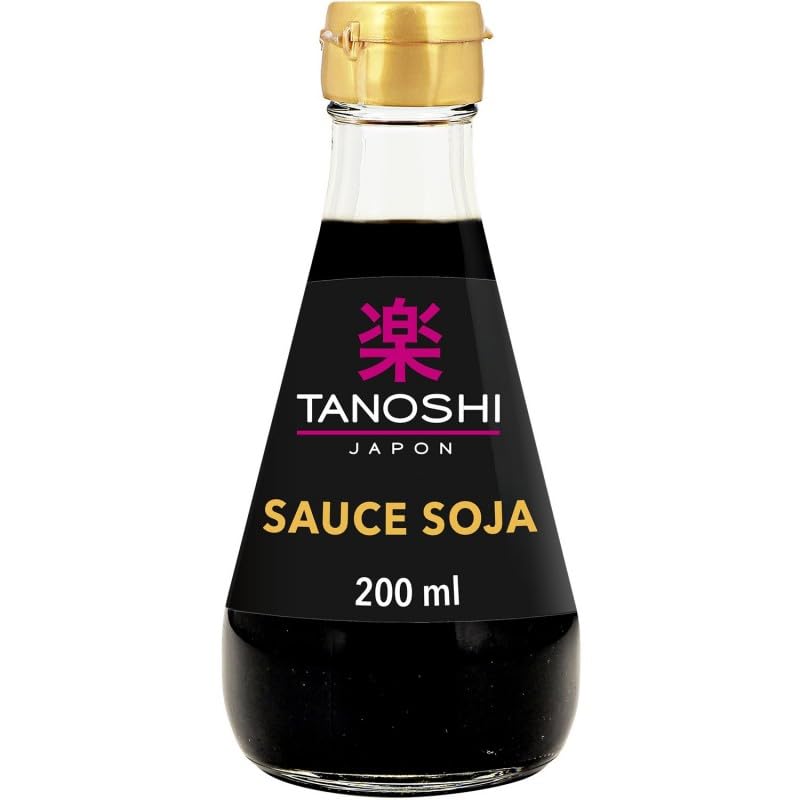 Savourez l'Authentique Sauce Soja Japonaise Tanoshi - 200ml - Épicerie Salée Découvrez la Subtile Harmonie des Saveurs du Monde - Produit Asiatique - Le Lot De 3
