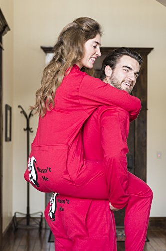 Red Union Suit Men & Women Onesie Pajamas With Funny Butt Flap Wasn't Me Skunk (Xx-Large) #TOP4