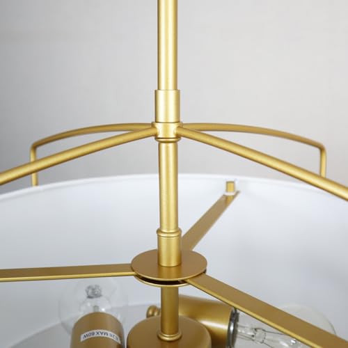 Image of DAYCENT Modern Gold Pendant Light 3-Light Drum Shade Chandelier
