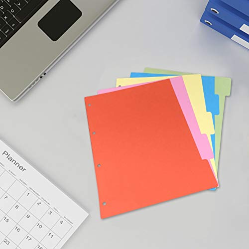 Divisórias de índice classificadas de números coloridos, separadoras de páginas para caderno, A4, 6