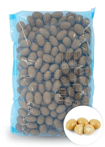 KoRo - Almendras de chocolate con caramelo y sal marina 1 kg - placer dulce-salado de almendras californianas con auténtico chocolate belga