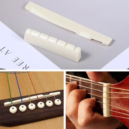 14 Stück Gitarre Bridge Pins, Gitarre Brücke Pins Stifte, Akustikgitarren Stegstecker,Akustikgitarren Stegsattel, Mit Stegstecker Entferne, für Alle Gitarren (Weiß Schwarz)