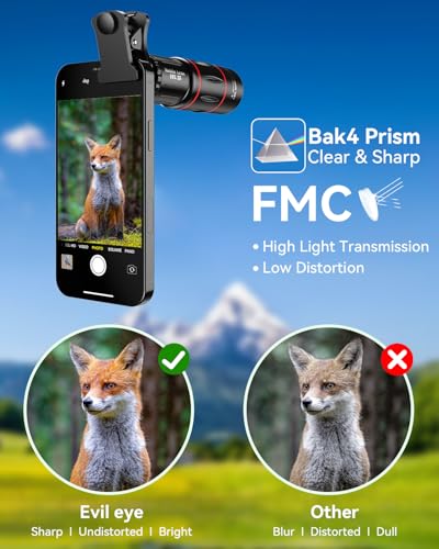 18X Telephoto Lens, Evil eye Hight Power Telephoto Phone Lens with Tripod, Mobile Cell Lens Attachment for Android & iPhone, Samsung and Most Smartphone - Image 6