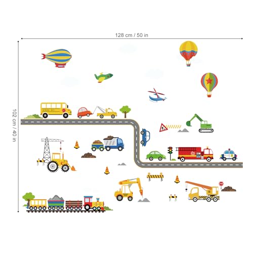 Vinilos decorativos transporte para pared de niños miniatura 4