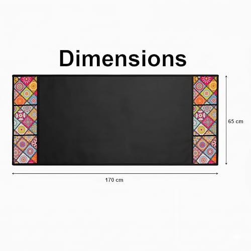Image of Refrigerator Cover Double Door Waterproof, Dustproof, Refrigerator Top Cover, Protective Covers for Fridges with Extra Storage Space Nylon Top Fridge cover with 6 Storage Pockets (Multi, 170 x 65 cm)