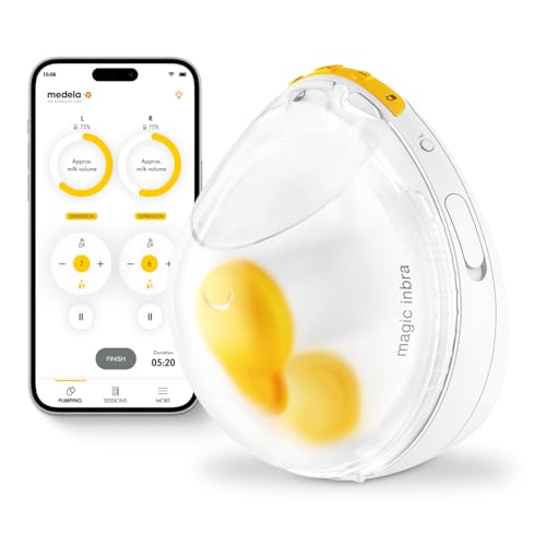 Medela Magic InBra Tragbare Einzel-Milchpumpe – mit FluidFeel-Technologie, App-Konnektivität, Sensorsteuerung – Ultraleicht (200g) und leise – In Krankenhaus Qualität