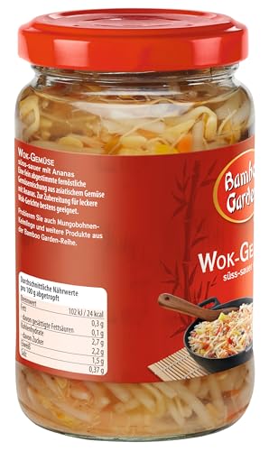 Bamboo Garden Wok-Gemüse, süß-sauer, 330 g, Abtropfgewicht 180 g (Verpackungsdesign kann abweichen)