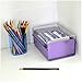 Acrimet 3 x 5 Card File Holder Organizer Box Metal Base Heavy Duty (AZ Index Cards and Divider Included) (Purple Color with Clear Crystal Plastic Lid Cover)