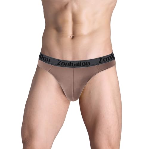 ZONBAILON Mens Thong Underwear Sexy Man G-String Butt-Flaunting Tongs Undie T-Back Underwears4