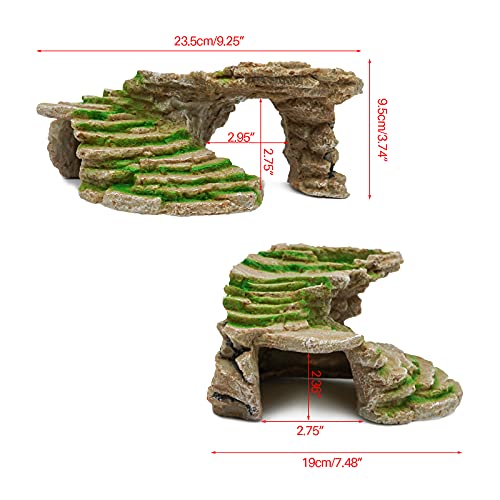 Terrazzo Per Tartarughe Con Grotta - Piattaforma In Resina Per Rettili E Anfibi | 23,5x19x9,5 Cm - Foto 7
