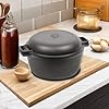 Commercial Chef 2-in-1 5-Qt. Dutch Oven with 10.25-Inch Skillet Lid, Pre-Seasoned Cast Iron, Works on All Cooktops Including Induction, Outdoor Cookware for Campfires or Grills, CHFL508 #4