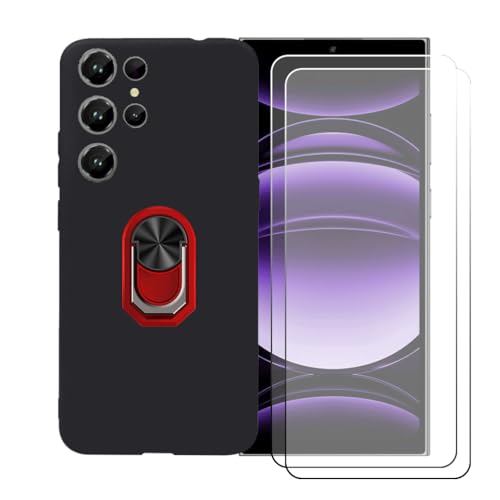 CongJiaLingXi �P�[�X �K�p �� Oukitel C61 GT (6.88") �����O�T�|�[�g+ [2�p�b�N]�����K���X�X�N���[���v���e�N�^�[�A�_��ȃV���R�[���V�F���o���p�[TPU�ی�J�o�[�������,��