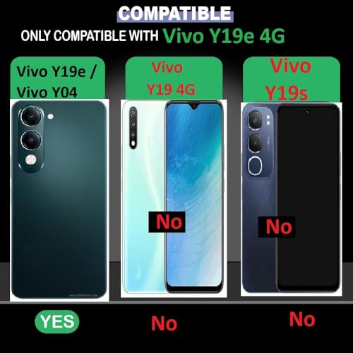 Image of Fastship Vintage Magnatic Closer Matte Leather Flip Cover for Compatible Model with Vivo V2431 / Vivo Y19e - Black