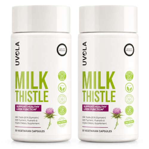 Uvola Milk Thistle Liver Detox - 100% Synbiotic Vegan Support - 60 Capsules