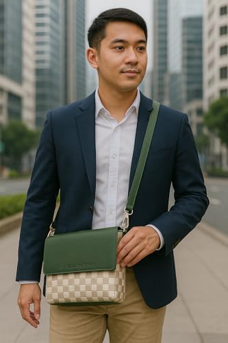 Jake Sling Bag - Green, Medium to Large, Minimalist Unisex Daypack Backpack, Water Resistant, 135 Cubic Inches, 1.76 Pounds3