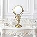 Novabright Golden Bow Vanity Makeup Mirror Tabletop One-Sided Mirror Vintage 7-inch Aesthetic Mirrors with Stable Base Swivel Design for Bedroom Dresser, Bathroom, Living Room & Dorm