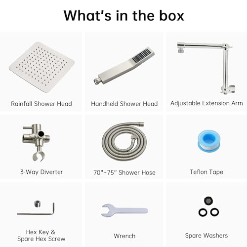 G-Promise All Metal 10 Inches Rainfall Shower Head with Handheld Combo - image 6