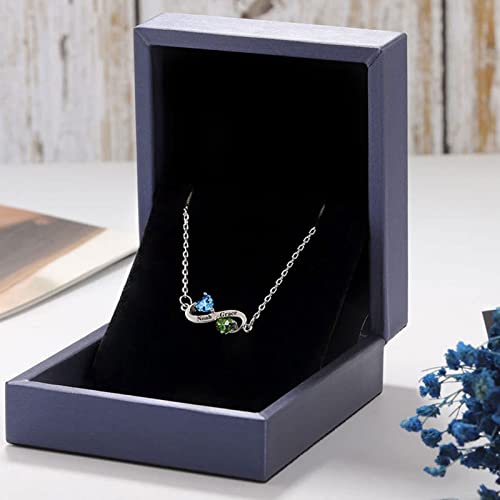 WSX Real Gold 10K/14K/18K Heart Infinity Birthstone Bracelet for Women Name Engraved Jewelry Idea Gift for Mother Nana Wife2