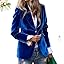 Blazer en velours décontracté pour femme - Veste boutonnée vintage à