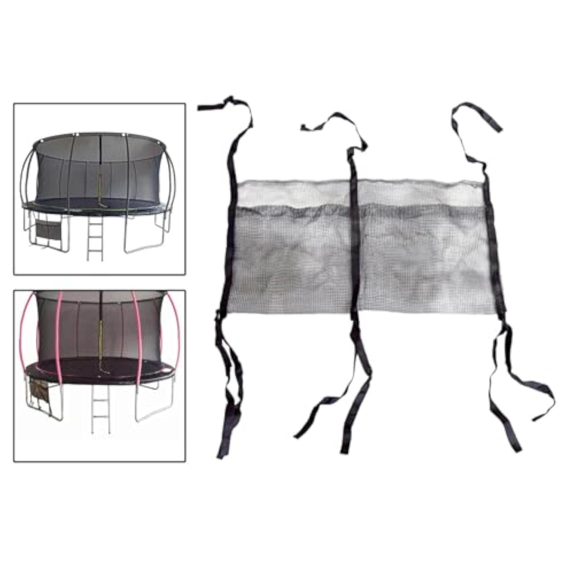 Trampoline Shoes Storage Bag Portable Easy Setup Trampoline Storage Mesh Bag 2 Pockets