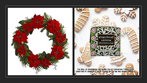Christmas Holiday Soap Sampler - Gift Boxed Set Of 4 Holiday Assorted Scents - Enriched With Shea Butter, Essential Oils, Natural Extracts (Gingerbread, Cranberry Chestnut, Sugar Pear & Sugar Plum) #TOP1