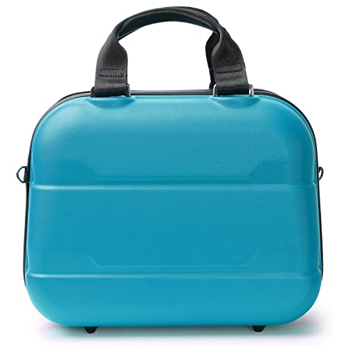Image of NOVEX Vanity Box for Women - Unbreakable Polycarbonate Makeup Organizer | Travel Toiletry Bag with Dividers | Stylish Multifunctional Use Cosmetic Storage Case with Zipper | Turquoise