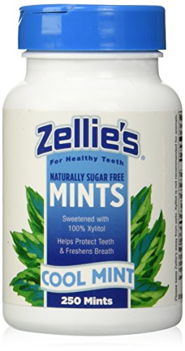 ZELLIES XYLITOL Mints Cool Mint- 1 Bottle of 250 Mints