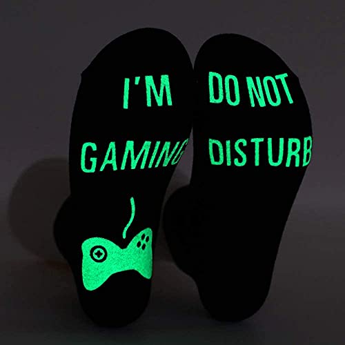 Gaming Sock, Do Not Disturb I'm Gaming,Gaming Socks For Teen Boys Gamer With Glowing, Novelty Socks For Men Dad Father Women #TOP2