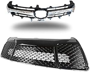 AutoModed Front Upper & Lower Bumper Grille Set 5310106611 5311206280 Compatible with 2015 2016 2017 Camry SE XSE | Chrome & Gloss Black ABS | by AutoModed