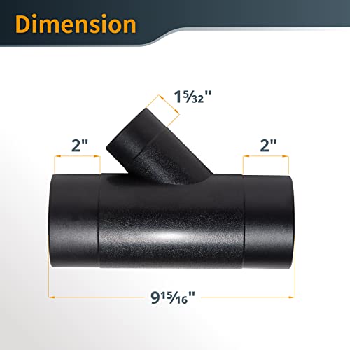 Powertec 70190 4-Inch By 2-1/2-Inch Y-Fitting Dust Collection Hose Connector #TOP6