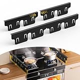 Stove Gap Covers, Stainless Steel Oven Gap Filler Kit Between Stove & Counter Top, Heat Resistant Slide-in Range Trim Guard for Seamless Kitchen Accessories, Extensible Length 13.8'' to 27.5''