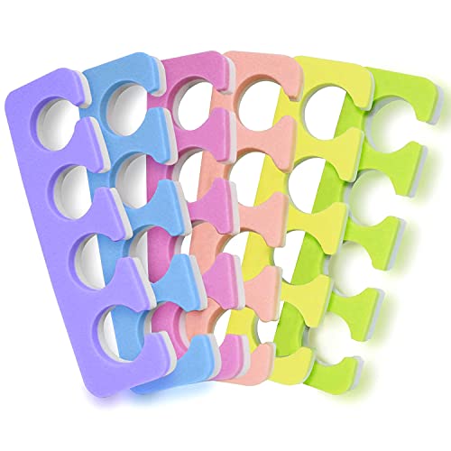 Juego de 24 separadores de dedos de los pies, muy suaves y duraderos, bicolor Cover