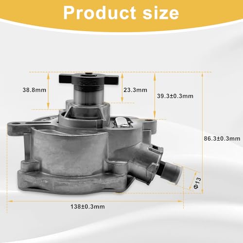 Bomba de vacío de freno compatible con Volkswagen Beetle Golf Jetta Passat Rabbit SportWagen 2006-2014 Audi TT Quattro RS 2012-2013 2.5L 07K145100C 07K145100H miniatura 5