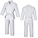 Knockout Fight Gear Karate Gi Kids & Adults Medium Weight Martial Arts Uniform Student Karate Gear With Free White Belt (White, 00 (3'9