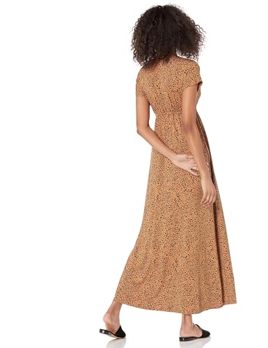 Image of Amazon Essentials Women's V Neck Short Sleeve Waisted Maxi Dress (Available in Plus Size)