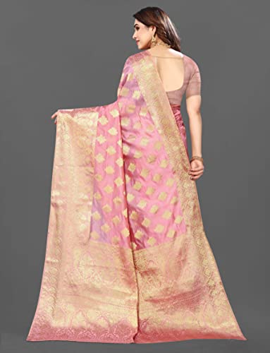 C J Enterprise Women's Banarasi Organza Silk Saree Pure Kanjivaram Silk Saree With Blouse Piece (paithani Organza Mogra) - Image 2