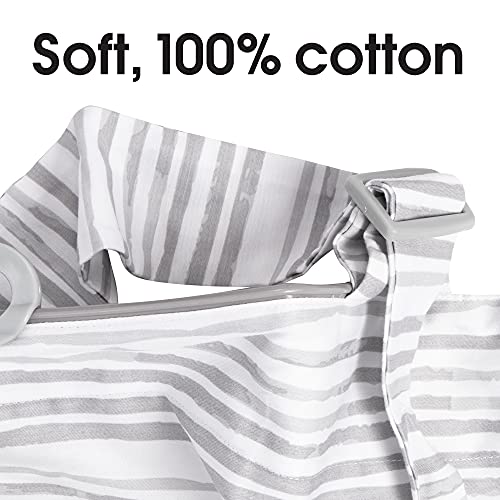 Boppy Nursing Cover For Breastfeeding | Gray Watercolor Stripes | Apron Style With Compact Integrated Storage Pocket | Neckline To See Baby While Feeding For Nursing Mother #TOP2