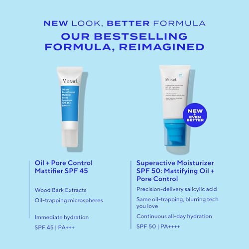 Murad Superactive Mattifying Oil and Pore Control Moisturizer SPF 50 - Shine Free Hydrating Facial Sunscreen Supercharged with Salicylic Acid To Smooth Texture and Minimize Look of Pores - 1.7Fl Oz - Image 5