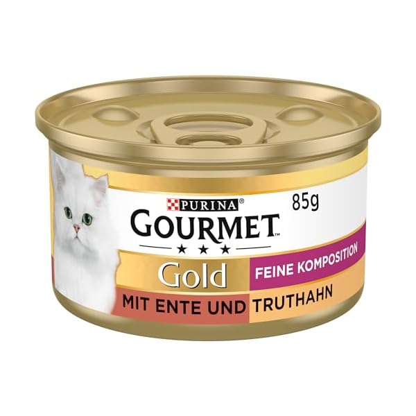 Gourmet PURINA GOURMET Gold Feine Komposition Katzenfutter nass, mit Ente und Truthahn, 12er Pack (12 x 85g)