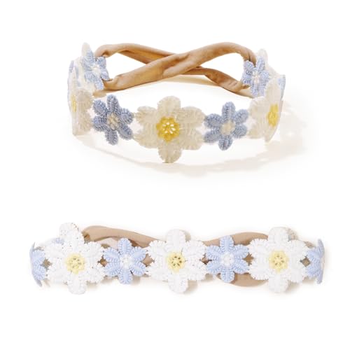 3pcs Hair Bows Baby Headbands for Girls, Flower Headband Elastic Nylon Hair Bands Set Bow Hair Accessories Gifts for Toddles Infant3