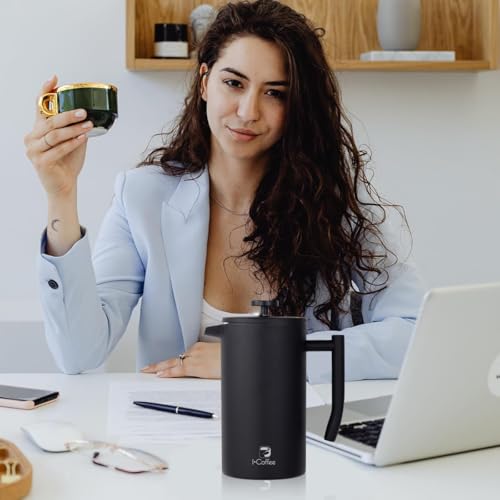 Cafeteira Prensa Francesa De Aço Inoxidável Isolamento Duplo 700ml