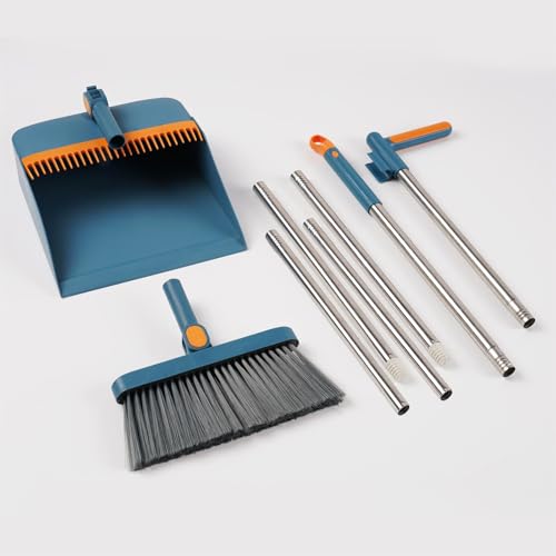 Xixiwow Starry Sky Blue Broom And Dustpan Set,New Upgrade Lengthening Handle To 50 Inches thumb #3