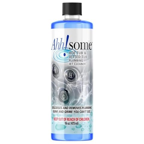 AhhSome Jetted Tub & Hot Tub Cleaner, Powerful Spa Bath Cleaning Solution for Jacuzzis & Whirlpools,16 oz (8 Treatments), Professional Grade Septic Safe Solution for Hot Tubs, Made in USA Cover