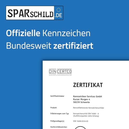 Sparschild Fahrradträger Kennzeichen | 520x110 | DIN Zertifiziert – Ansicht 2