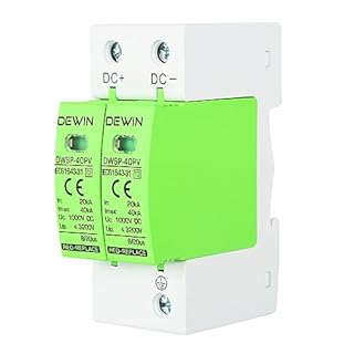 DEWIN Scaricatore di Sovratensione,2P 40KA Scaricatore DC 1000V Fotovoltaico Scaricatori di Sovratensione DC Scaricatore di Tensione Protezione da Sovratensioni e Fulmini
