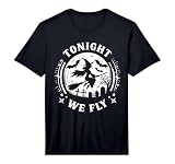 Mens Tonight We Fly Halloween Witch Broomstick Moon Performance T-Shirt