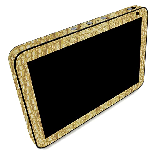 Image of MightySkins Carbon Fiber Skin Compatible with Amazon Echo Show 8 (Gen 2) - Golden Croc | Protective, Durable Textured Carbon Fiber Finish | Easy to Apply | Made in The USA